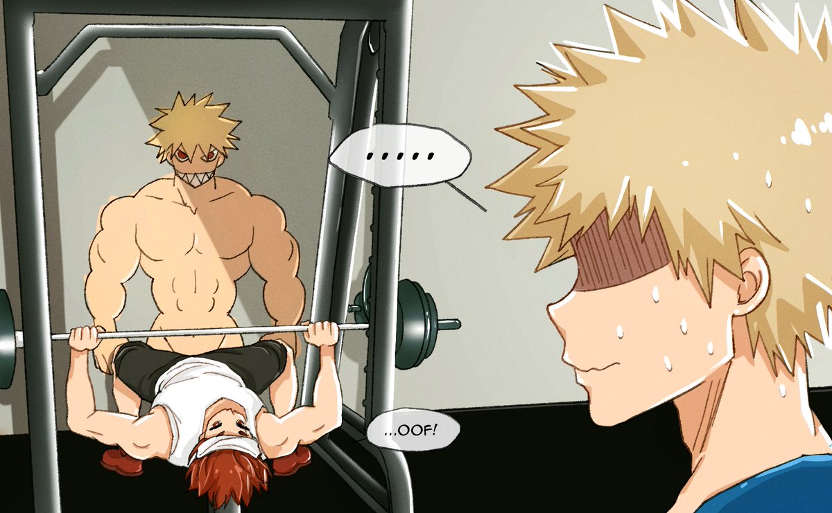 kiribacute's tweet photo. Krbk Month 2022 Day 7 - Workout

(again, based on the 18 + prompt, but I'm still using the main tag since it's not really 18 +)

Kaminari after seeing the mural, probably: ......i'm gonna tell him.
Mina: don't you dare!

#kiribaku #krbk #切爆 #krbkmonth2022 https://t.co/dcje0NliFn