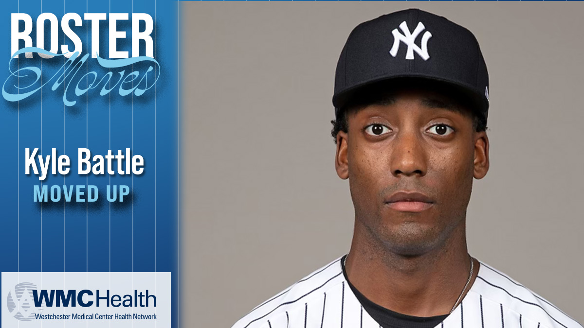 The New York Yankees have announced the following roster move affecting the Hudson Valley Renegades.

PROMOTED:
• OF Kyle Battle has been received from the Single-A Tampa Tarpons. Battle will wear No. 27.