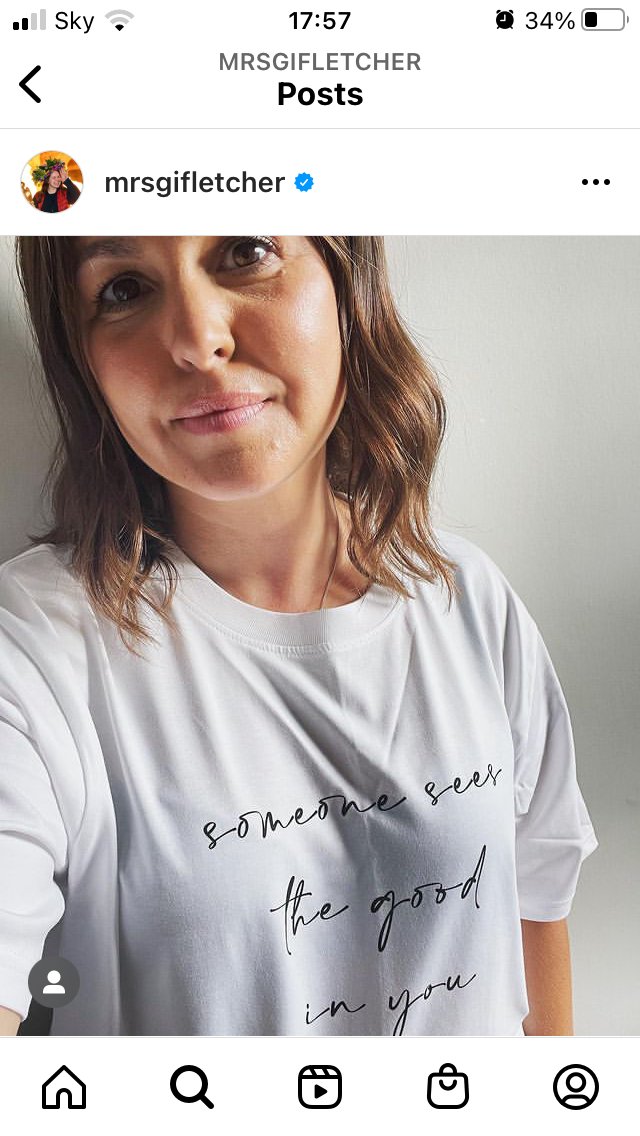 The always lovely <a href="/MrsGiFletcher/">Giovanna Fletcher</a> wearing the only tee to be seen in this summer/autumn/winter. 100% of profits go to <a href="/WellbeingofWmen/">Wellbeing of Women</a> …when hormones feel like they’re turning you into a monster, someone still sees the good in you…#selfieworth oliviabroadfield.tmstor.es
