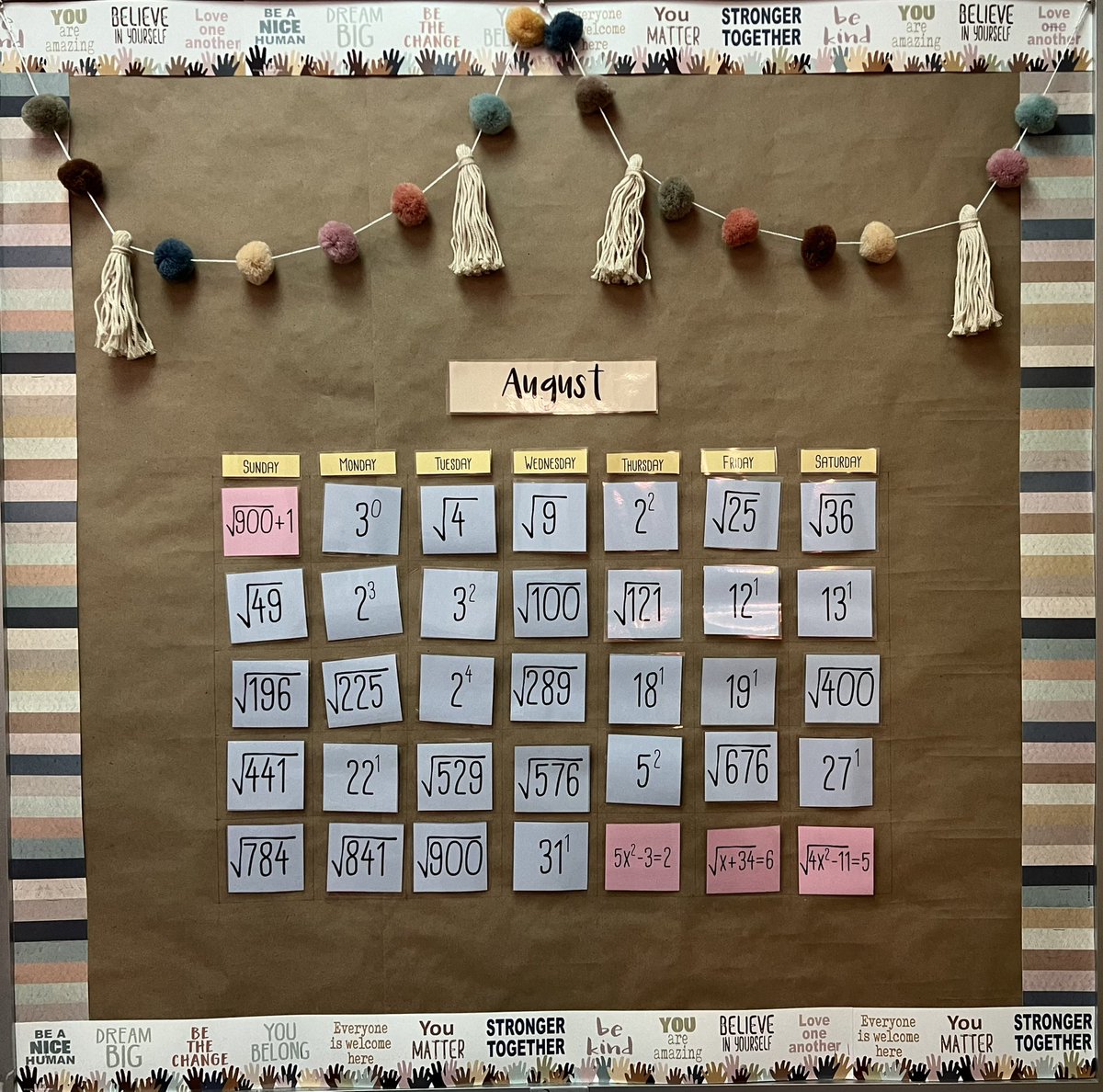 MillerMathTeach's tweet image. Mrs. Farra’s calendar at @Lpjhbullpups has her students doing math every chance she can get! #ChooseLP #LPMath