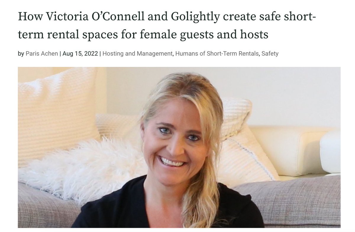 GolightlyTravel's tweet photo. Thanks so much for the feature, @rentresponsibly 💙 Read more about how we create safe short-term rental spaces for female guests and hosts here: https://t.co/4nGozaUJSx https://t.co/2GEt5pQkaM