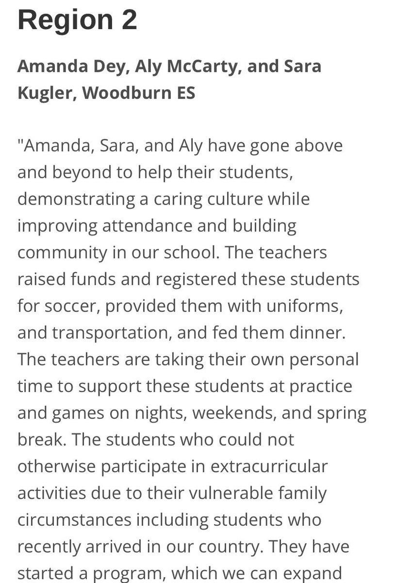 WoodburnES's tweet photo. Today we celebrated @Ms_Dey2, @Miss_McCarty19, and @SaraKugler for their efforts in ensuring students had the opportunity to play in a local soccer league. Congrats on your FCPS CARES of the month recognition! @FCPSR2 @fcpsnews https://t.co/Ds1dJpPmm3