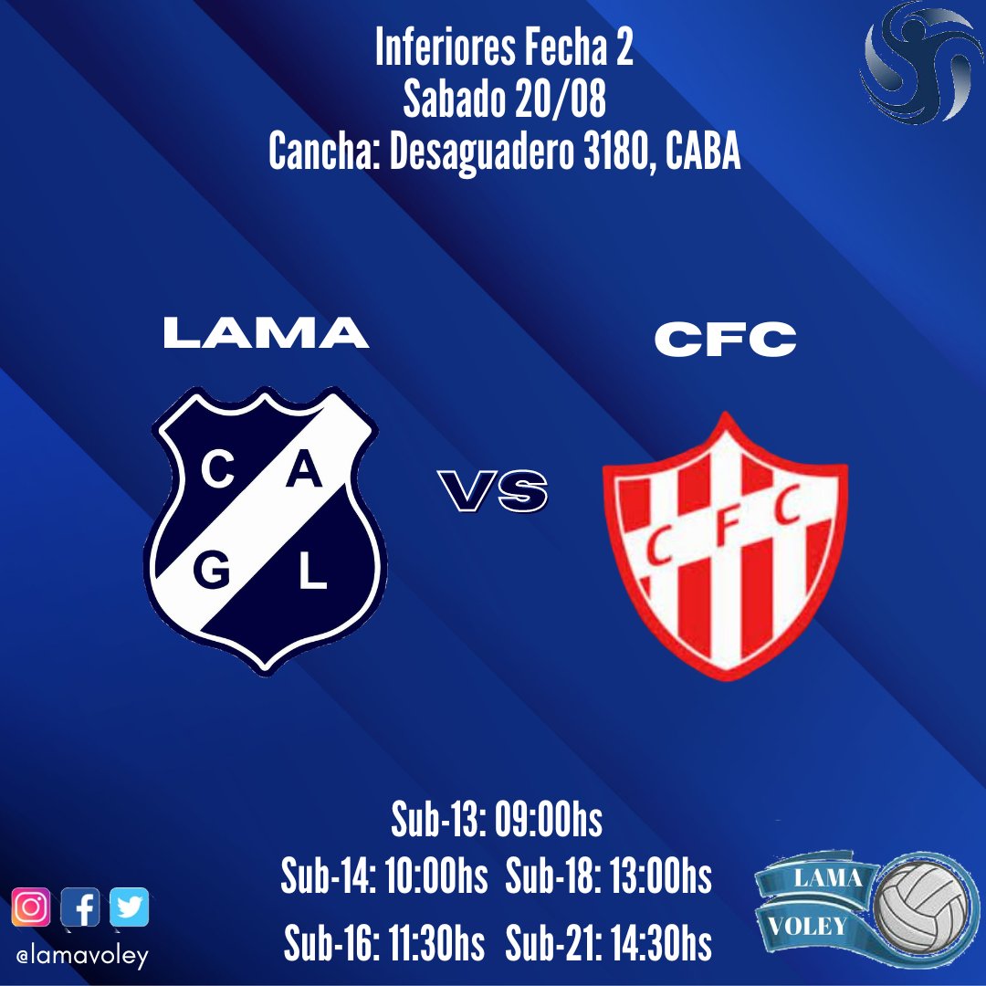 lamavoley's tweet photo. El sabado juega la tira de inferiores por la 2da fecha de torneo organizado por @metro.voley a partir de las 09:00hs enfrentando al equipo de @cfcvoley. Vamos Lama💙🏐💙
@Lamadridprensa https://t.co/5mT96FkemE