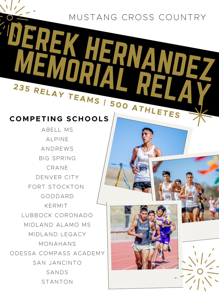 AHS Cross Country will host 500 athletes for the Derek Hernandez Memorial Relay on Saturday. 

Middle School girls - 8:30am
Middle School boys -  9:15am
High School girls - 10:00am
High School boys - 11:00am

*All proceeds will benefit the Derek Hernandez Memorial Scholarship