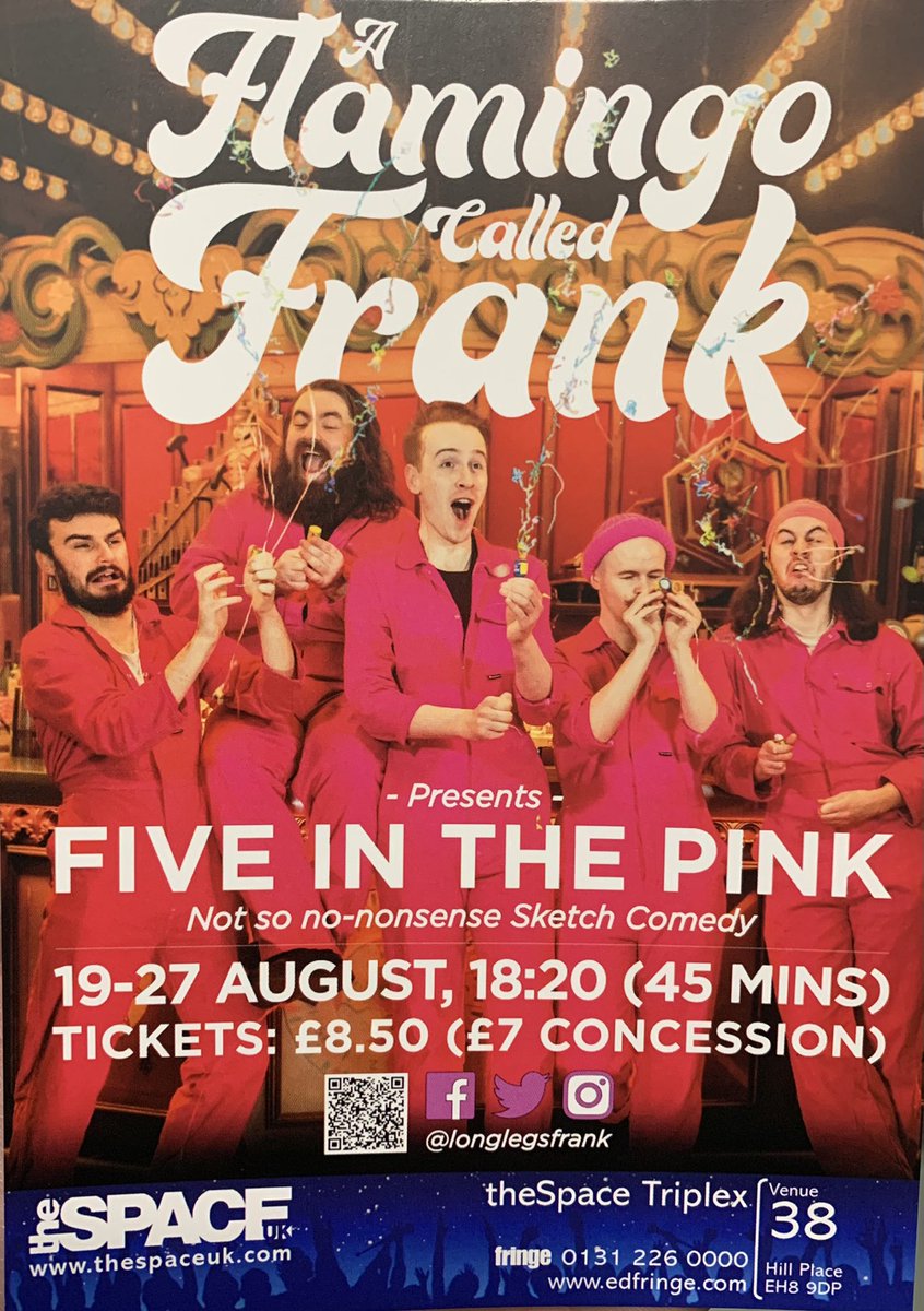 #fringeflyer of the day, new sketch comedy from <a href="/longlegsfrank/">A Flamingo Called Frank</a> arrives at <a href="/theSpaceUK/">theSpaceUK</a> from tomorrow #edfringe