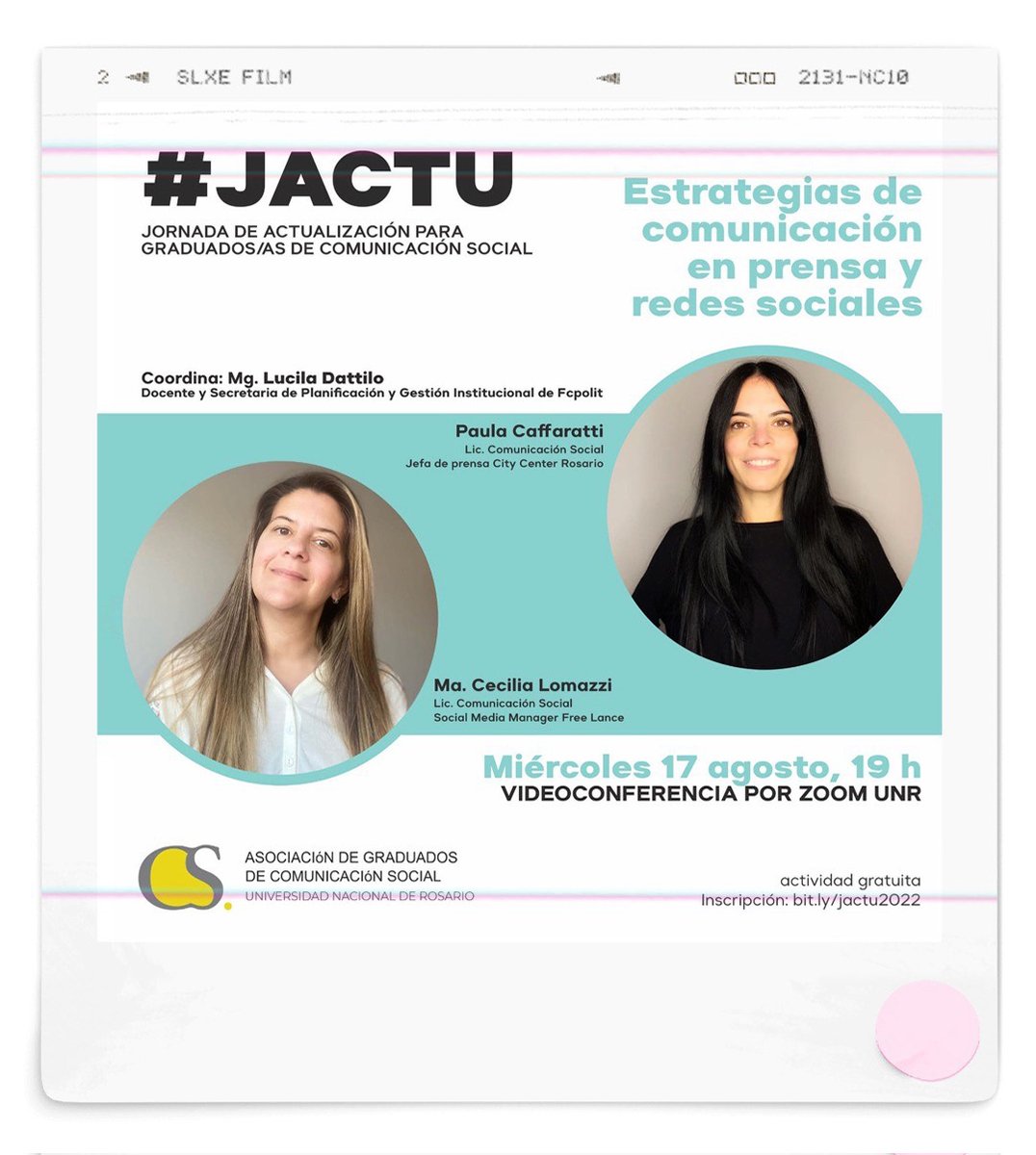 PauCaffaratti's tweet photo. 👩🏻‍💻👩🏼‍💻Junto a @cecilialomazzi fuimos convocadas por @GraduadosCSUNR para participar de #JACTU.
Compartimos nuestras experiencias en el diseño y gestión de estrategias de comunicación en prensa y redes sociales en este espacio de encuentro e intercambio
 #prensa #RRSS #comunicacion https://t.co/Ff56ry4R09
