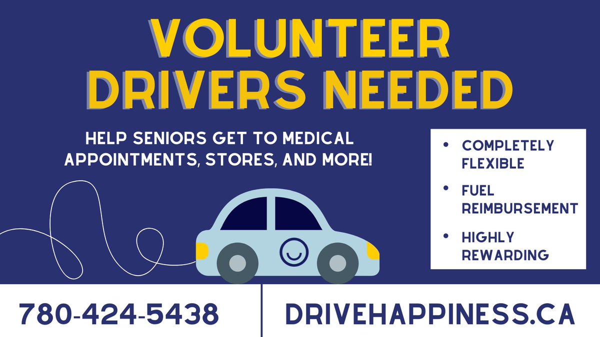 We're looking to expand our volunteering team! Visit drivehappiness.ca/volunteering to learn more and apply.