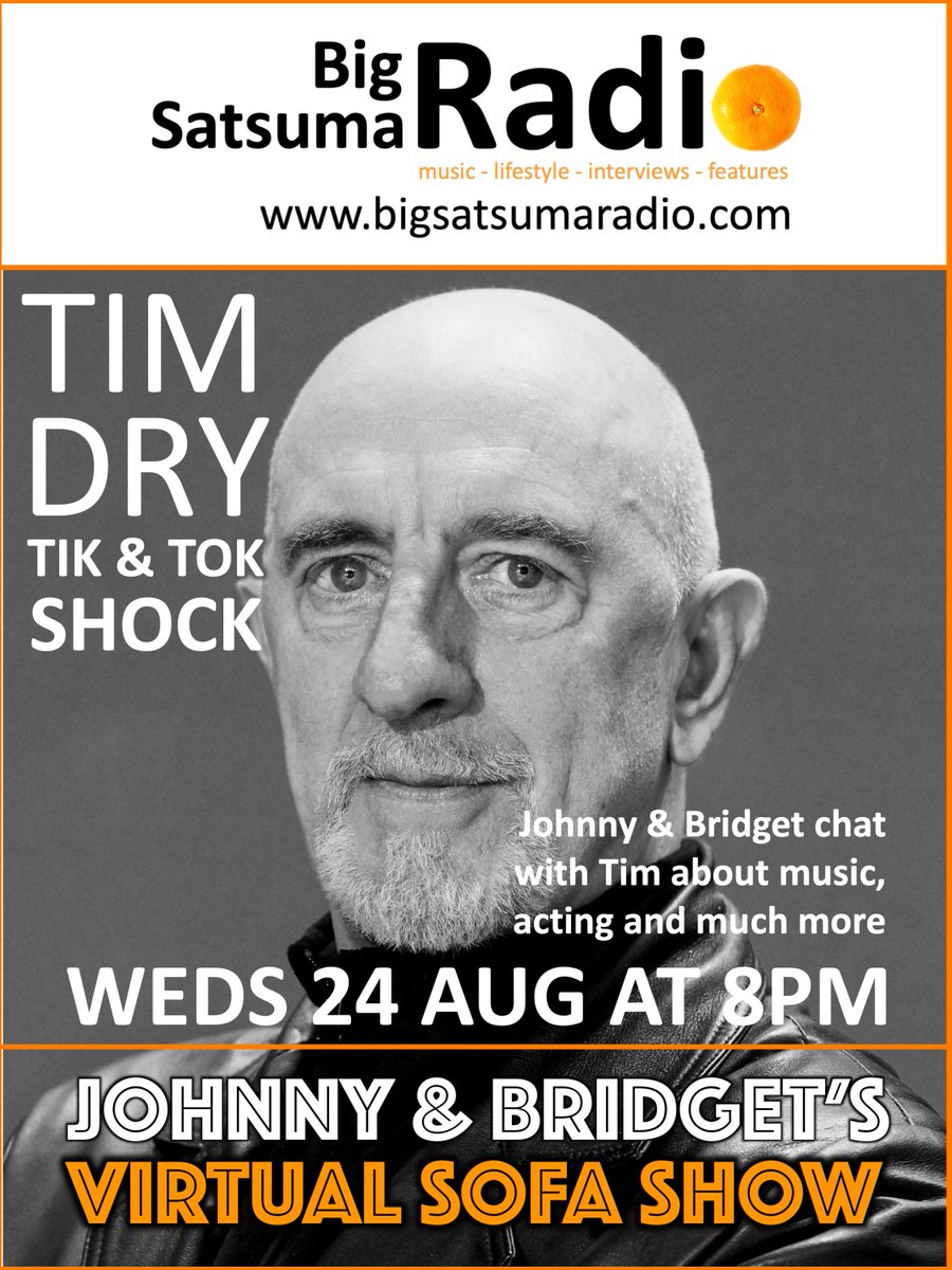 Big Satsuma Radio (@bigsatsumaradio) on Twitter photo Next Wednesday 24th August, there is a very special Virtual Sofa with <a href="/jnormaltwit/">Johnny Normal</a> and <a href="/BridgetKyleGray/">Bridget Kyle Gray</a> as they have an interview with Tin Dry, ex Tik & Tok and actor.
Here's a little promo for it!!
It will be broadcast at 8pm on bigsatsumaradio.com
youtu.be/TFZGYJcdwp4 Next Wednesday 24th August, there is a very special Virtual Sofa with <a href="/jnormaltwit/">Johnny Normal</a> and <a href="/BridgetKyleGray/">Bridget Kyle Gray</a> as they have an interview with Tin Dry, ex Tik & Tok and actor.
Here's a little promo for it!!
It will be broadcast at 8pm on bigsatsumaradio.com
youtu.be/TFZGYJcdwp4