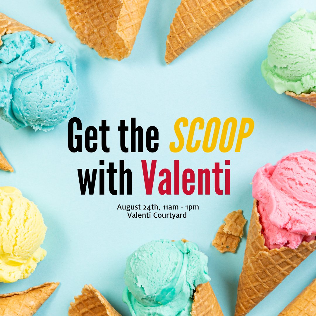 UHValentiSchool's tweet photo. Come get a scoop of delicious ice crefam, learn about our student organizations and receive some Valenti swag on August 24th, 11 am through 1 pm! We hope to see you there Coogs! 🐾 #valentipride #goocoogs https://t.co/P6AzWL9wxE