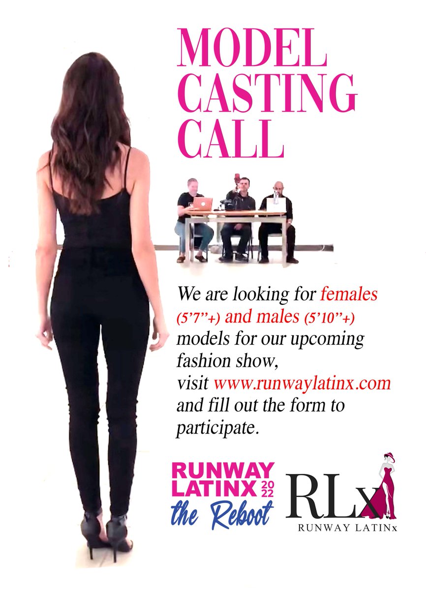 RUNWAY LATINx Runway Latinx is looking for male &amp; female models for the Oct. 15th, 2022 “the Reboot” fashion event. Fill out the form here to participate. Arabel Alva Rosales
Click here to register!
👇🏽
👇🏽
runwaylatinx.com/models-casting…