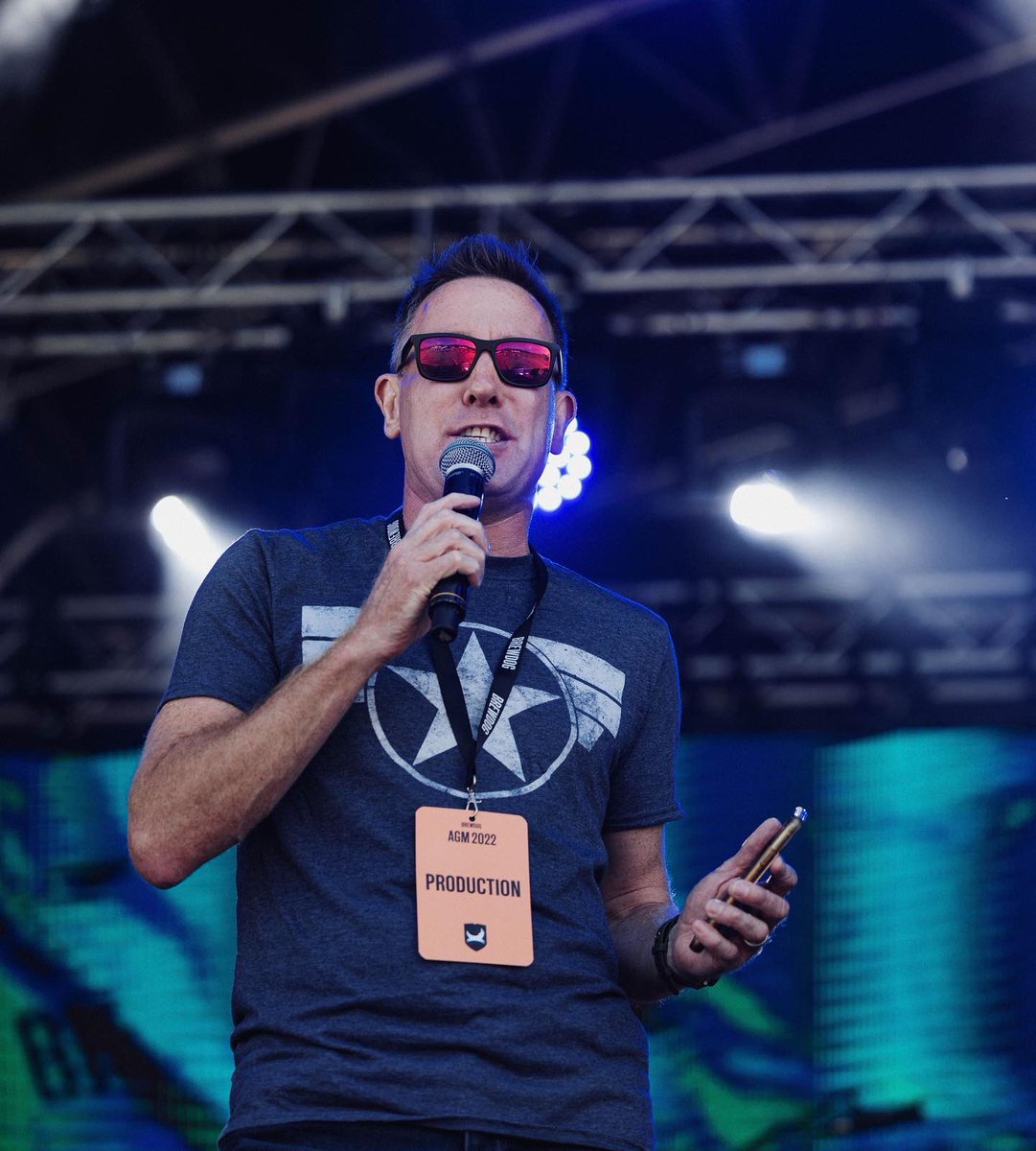 Peteskii's tweet photo. More from the @BrewDog AGM! #PunkAGM2022 #StageHost with @RadioLoz….! Thanks @sambrill for the cool shots 📷 https://t.co/4ydaziA0Ol