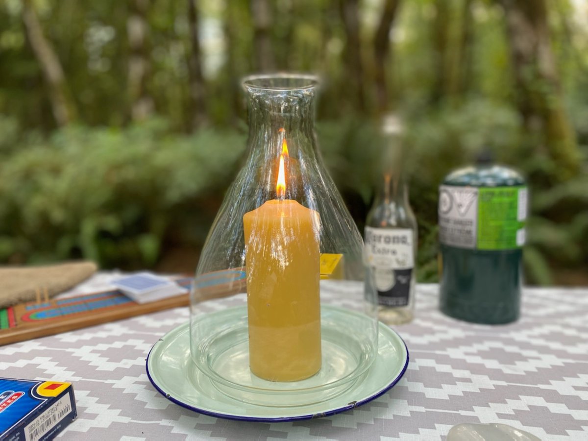 BeeswaxWorks's tweet photo. Missing that golden campfire glow? Bring your beeswax candle along for a safe, fire ban-friendly alternative during your next camping trip. ⁠
⁠
Simply place a plate beneath the candle, and a glass lantern over top for wind control, et voila!⁠ #beeswax #beeswaxcandle #camping https://t.co/cMnfZ3tjnE