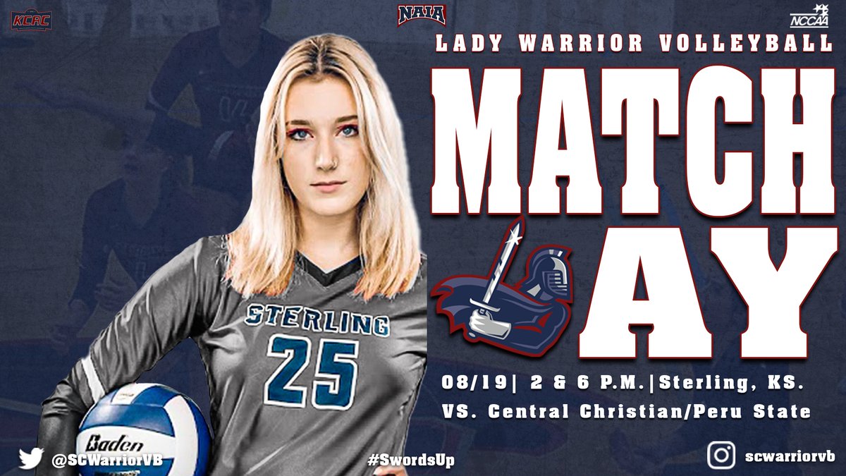 Its the FIRST @SCWarriorVB Gameday of the year! Your Lady Warriors take on Central Christian and Peru State in a non-conference triangular at 2 and 6 pm. Don't miss the action in person or online! #SwordsUp