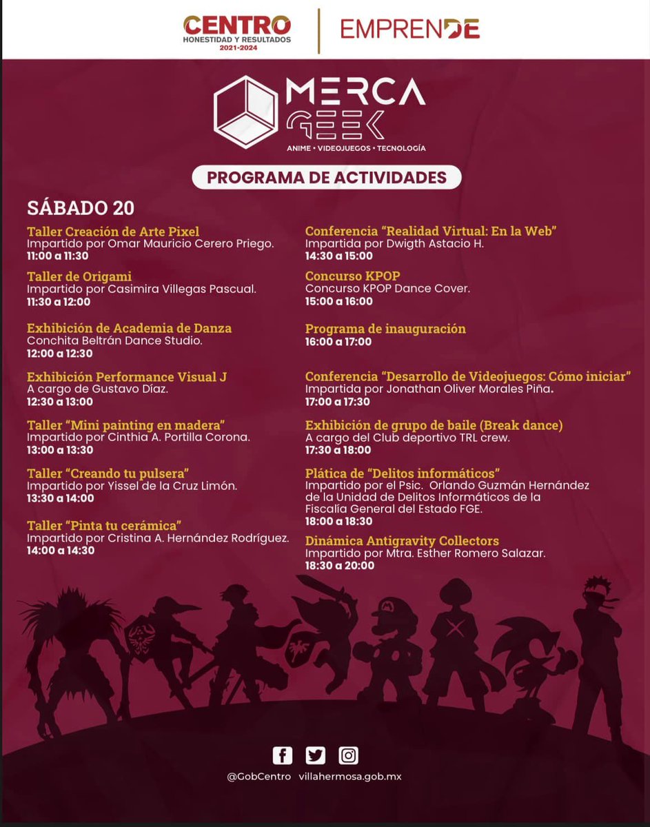 xevtfm's tweet photo. 🎮🕹️ ¡#MercaGeek en #Villahermosa!⌨️🧑🏻💻
Disfruta de #anime, #videojuegos y tecnología el 20 y 21 de agosto con talleres, conferencias, grupos de rock, subastas friki, concursos y regalos.
🥫 Lleva un producto no perecedero de la canasta básica y dónalo al @SMDIFCentro https://t.co/0S03vNkAGt