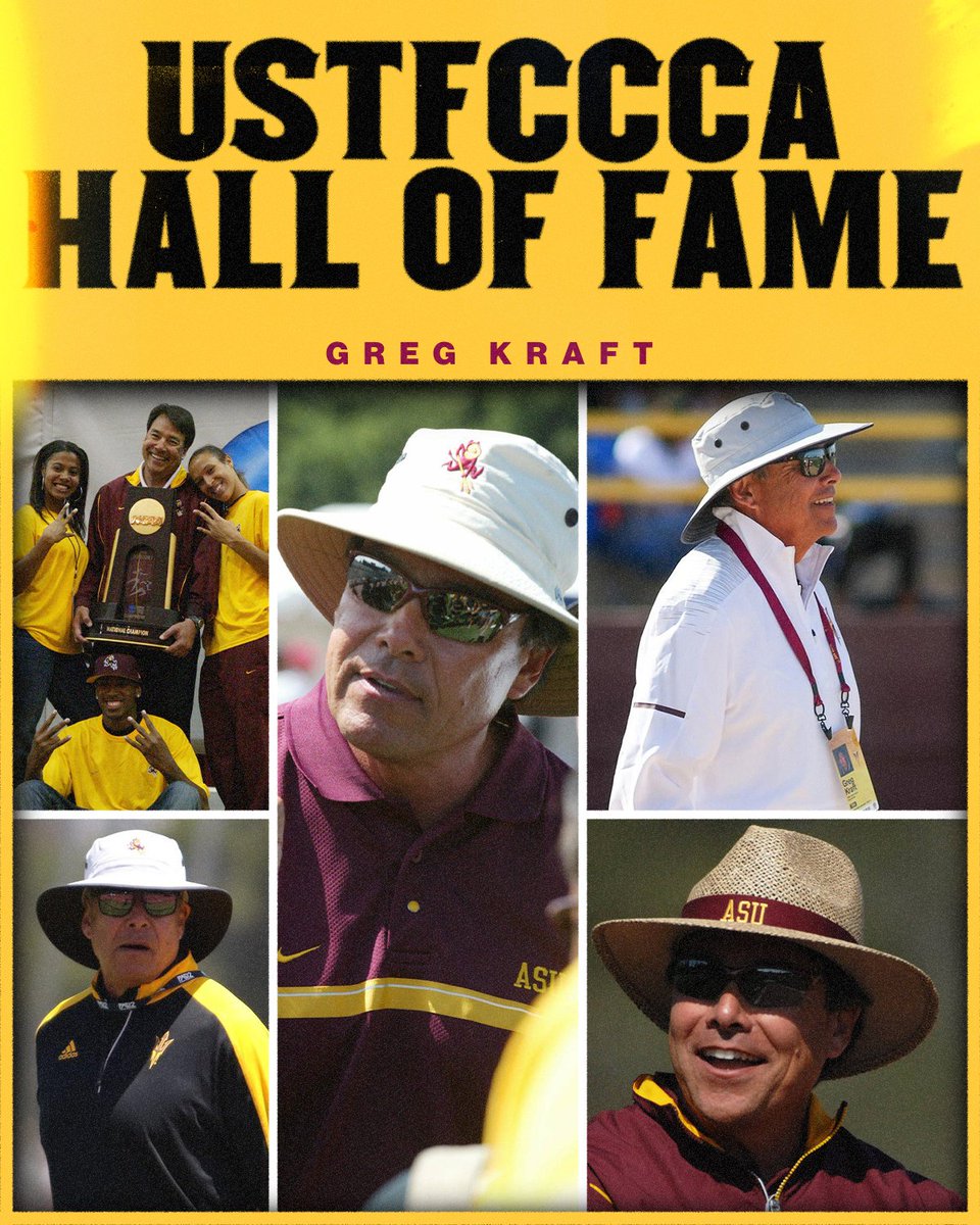 SunDevilTFXC's tweet photo. ‣ 4️⃣ NCAA Team Titles
‣ 4️⃣x @USTFCCCA Coach of the Year
‣ 3️⃣x Conference Coach of the Year
‣3️⃣8️⃣ NCAA event titles

Coach Kraft is one of the best to ever do it! 🔱 https://t.co/FYyLFfDYrw