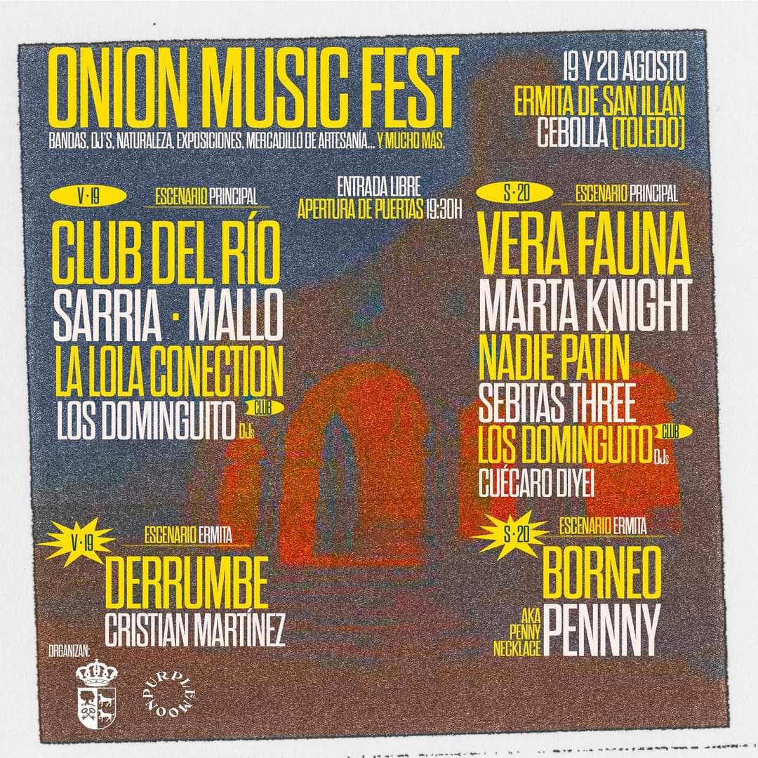 Mañana y pasado nos vamos a ver esta iniciativa hecha con un corazón gigante. En Cebolla, primera edición del #OnionMusicFest con <a href="/PennyNecklace/">PENNNY</a>, <a href="/VeraFauna/">Vera Fauna</a>, <a href="/Clubdelrio/">Club del río</a>, <a href="/Derrumbederrumb/">Derrumbe</a>, <a href="/Mallo_musica/">MALLO</a>, <a href="/_martaknight/">marta knight</a>, <a href="/NadiePatin/">nadie_patin</a>...

Creado por la gente de <a href="/PurpleMoonRec/">Purple Moon Records</a> 👏👏👏