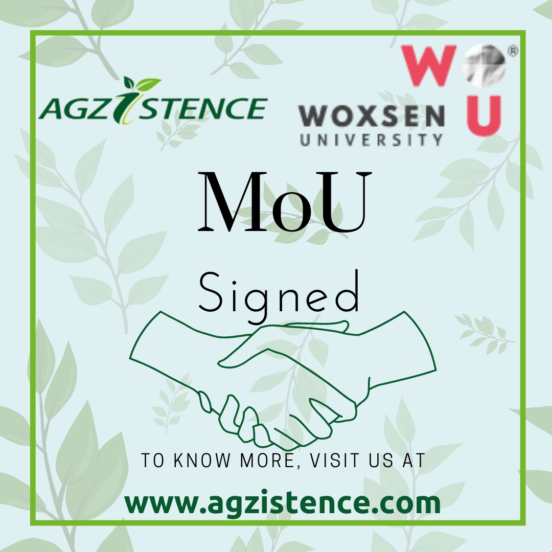 Agriinteligence's tweet photo. #Agzistence collaborates with Woxsen University to undertake academic and research activities on Artificial Intelligence & Machine Learning in Agriculture. https://t.co/i6c7Mr8IcS