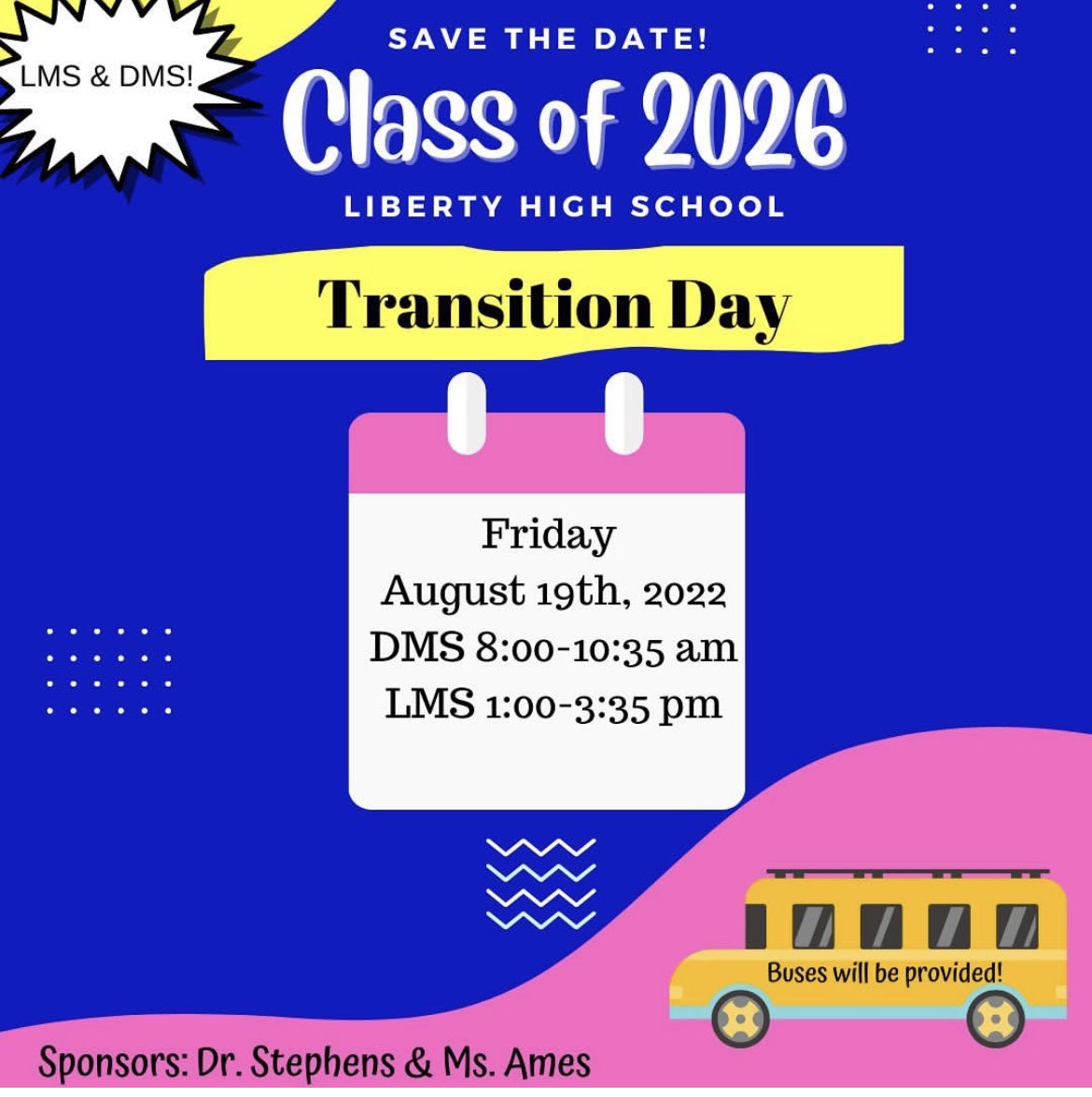 Don’t forget tomorrow is freshmen transition day! Come prepared for fun activities, see the school and meet new people! Remember to wear comfortable clothes and bring your schedule to walk the school! #lpsleads #classof2026 @lhsjays
