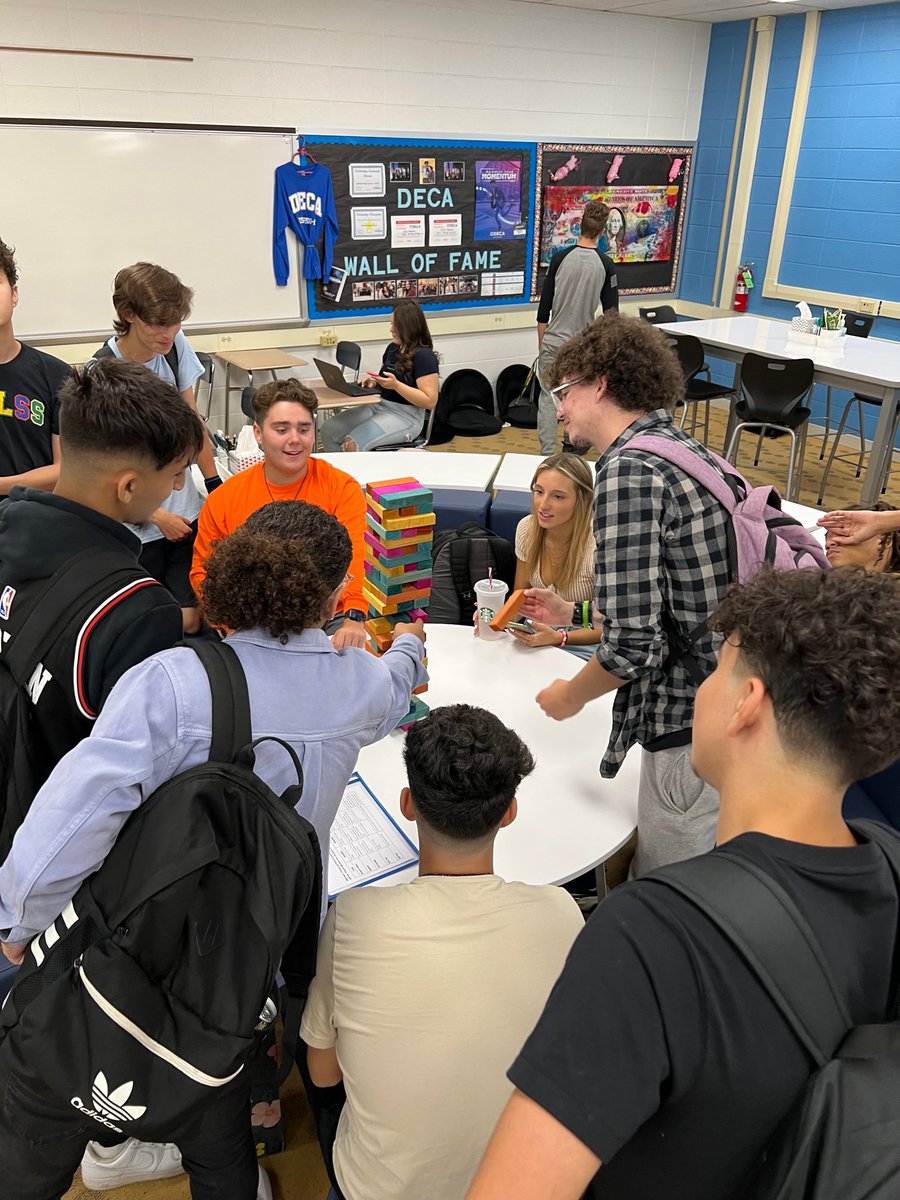 What better way to get to know your classmates than through Jenga and Snowball fights? #Businessbringsit #firstdayofschool