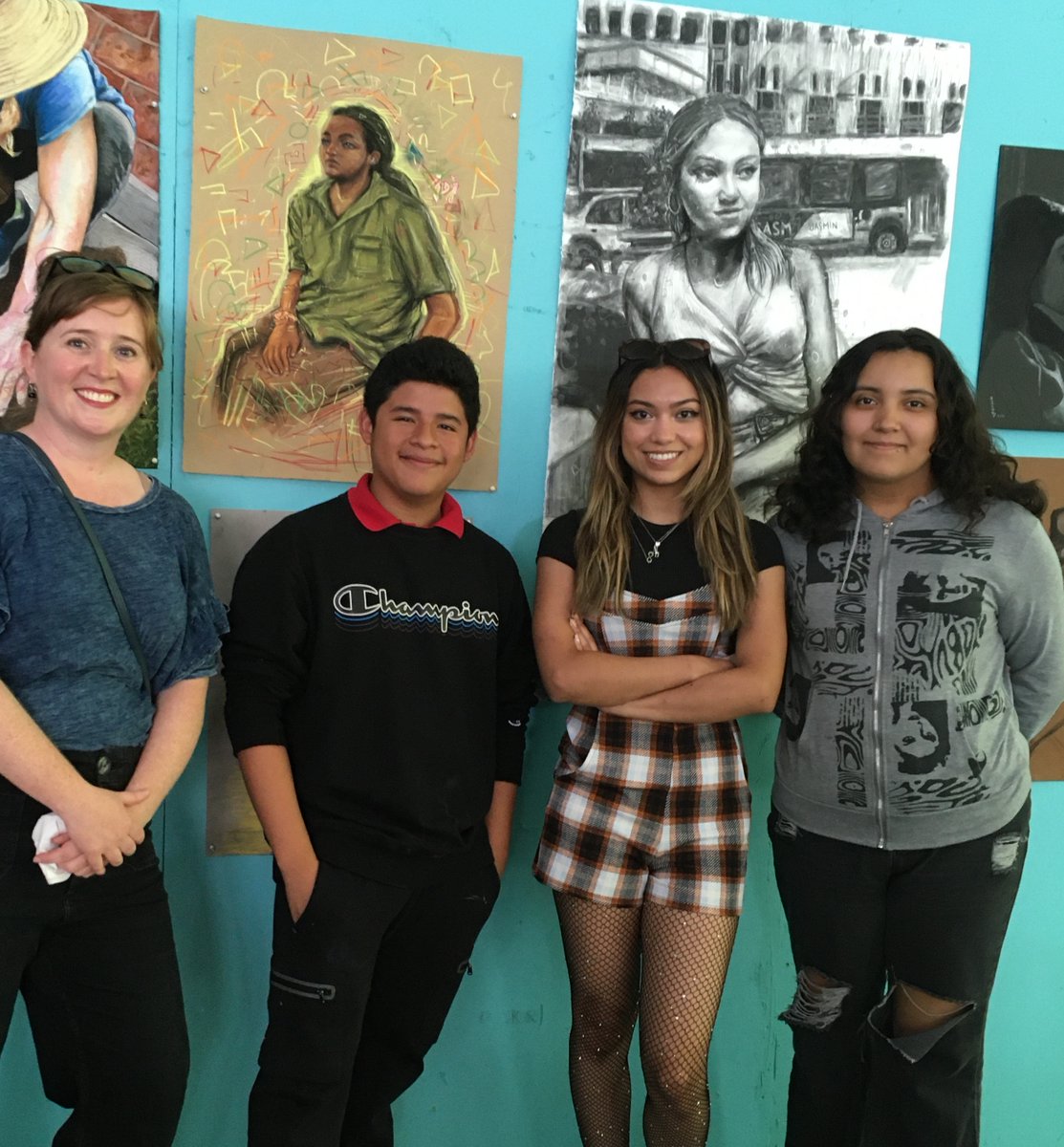 This summer, <a href="/ForemanHS/">ForemanHornets</a> students in <a href="/AftrSchoolMttrs/">After School Matters</a> downtown painting and drawing program showed off their amazing artwork to their art teacher, Ms. Fitz! #ForemanArtists