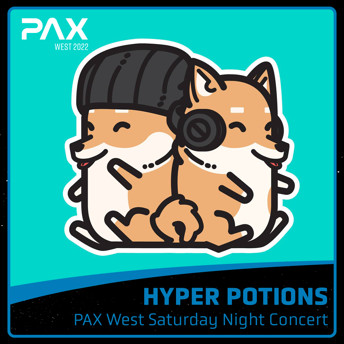 pax's tweet photo. We're pleased to announce the #PAXWest 2022 Saturday Night Concert lineup includes @Shawnwasabi taking the main theatre stage along with @hyperpotions!

PAX West takes place September 2-5 in Seattle, WA. Learn more and get your badges at https://t.co/hlwYr4SVOu! https://t.co/OdmEo3eA2W