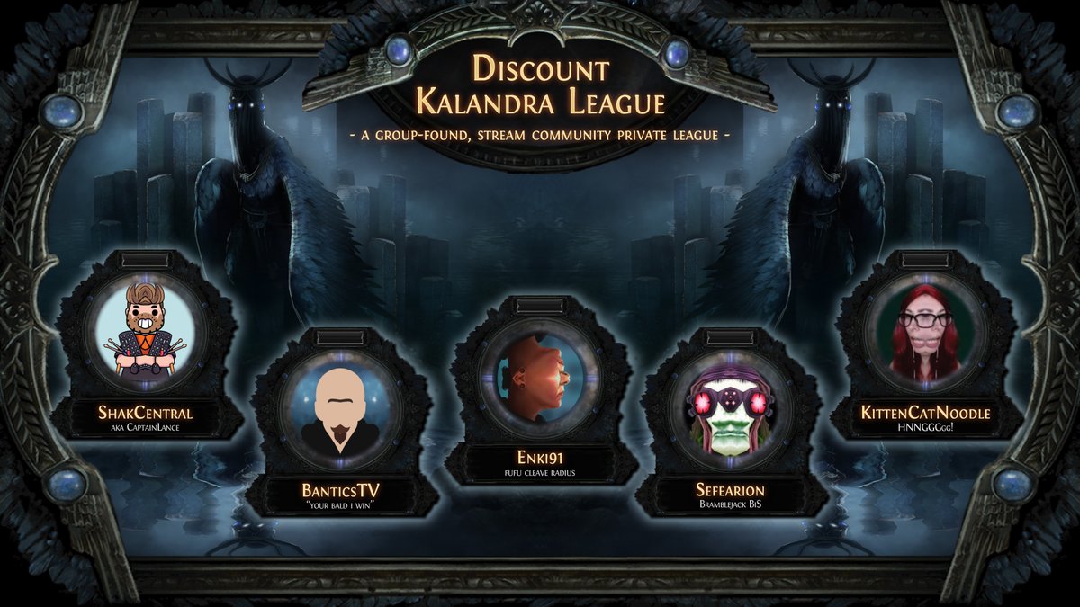 BanticsTV's tweet image. Hot diggidy damn its that time again! @pathofexile's Kalandra league launching tomorrow so more Discount Private League! Look at the line-up! We have communities from myself, @Not_Enki, @KittenCatNoodle, @Sefearion PLUS @ShakCentral.
Hyped af!

#ButWhatBuild #NoDramaHere #PoE
