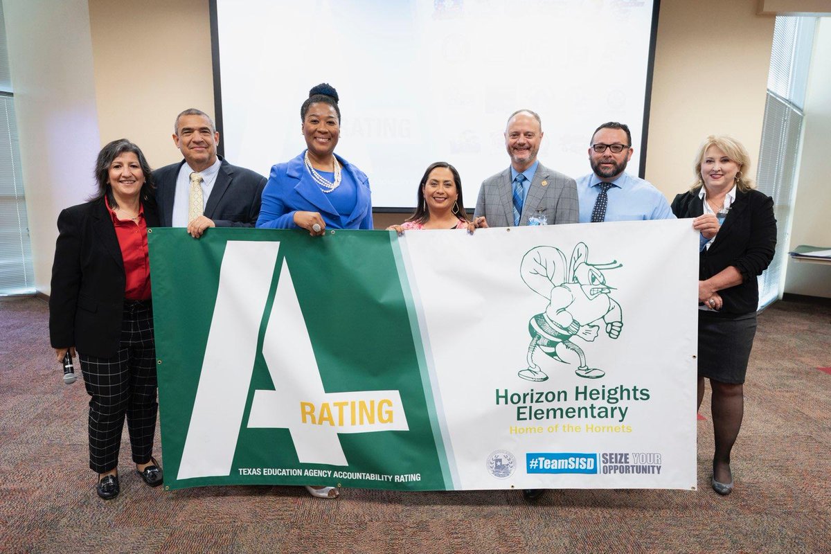 JJHansen26's tweet photo. Woo hoo! Super PROUD of our Hornet Team for achieving an A rating!  We are a family that collaborates to BUILD capacity in each other &amp; our scholars!  #TeamSISD #BetheLight #DreamSparkleShine https://t.co/D7fdkbIrzO