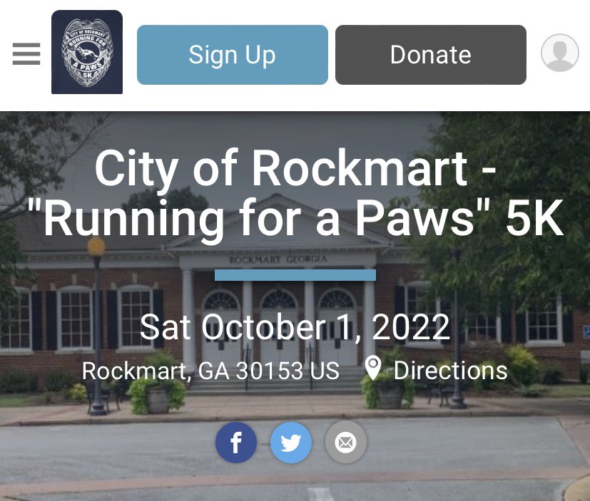 You want speed? Well this one is for your!  FAST 5K route!  Through lovely Downtown Rockmart GA and leveraging the Silver Comet Trail. The “Run for a Paws – City of Rockmart 5K!” - Saturday October 1st. – Be there!  Race Info and Registration here:  runsignup.com/Race/GA/Rockma…