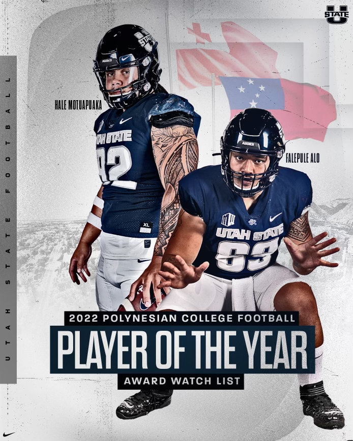 USU Football (@usufootball) on Twitter photo Congrats to <a href="/hale_676/">Hale Motu’apuaka</a> and <a href="/Pulealo_/">Falepule alo</a> on being named to the Polynesian Player of the Year Award Watch List!
➡️ bit.ly/3QRLbgH
#AggiesAllTheWay Congrats to <a href="/hale_676/">Hale Motu’apuaka</a> and <a href="/Pulealo_/">Falepule alo</a> on being named to the Polynesian Player of the Year Award Watch List!
➡️ bit.ly/3QRLbgH
#AggiesAllTheWay