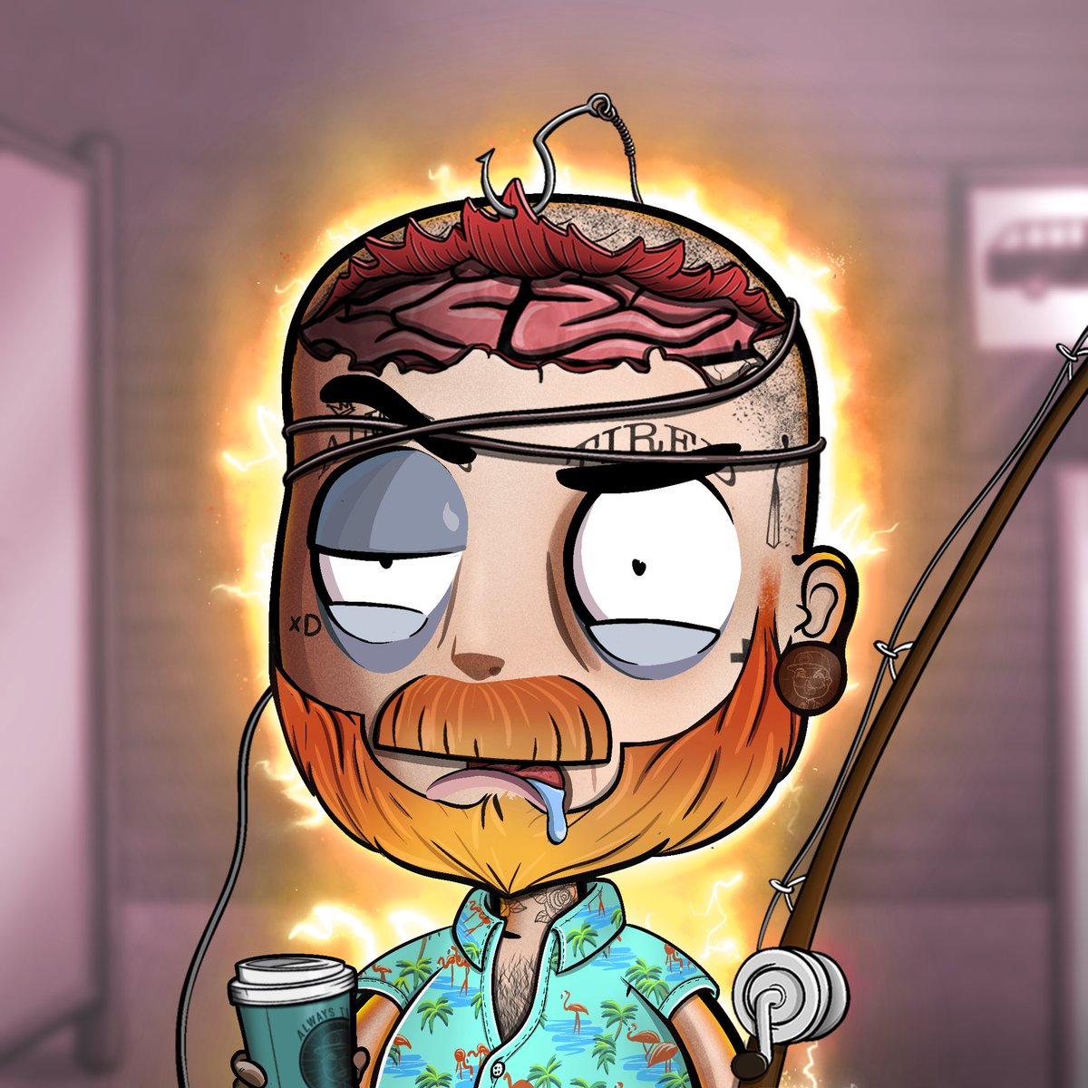 #RoadToMint #SleepyHeads
1️⃣6️⃣ Days to Go!

Until WL mint on September 3, I’ll showcase a new #TiredBuddy from <a href="/alwaystirednfts/">Always Tired</a> each day! Today we have “Tired Fisherman.”

#TiredFACT: You earn more daily $Snooze by engaging in discord and ranking up… Come chat &amp; play a game!