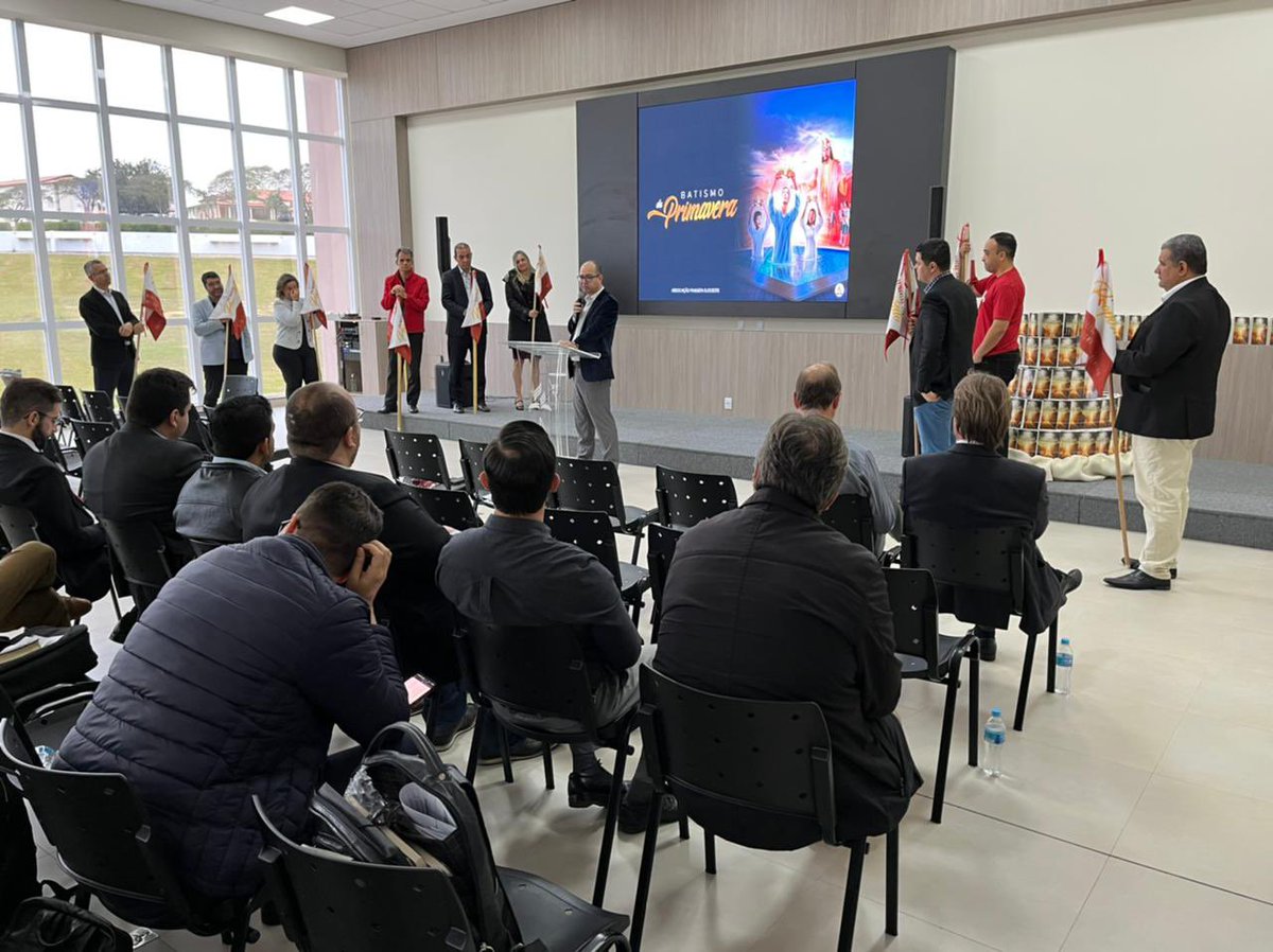 Lançamento oficial do Projeto do Batismo da Primavera no Concílio de pastores da APSo, no CTA 🌺