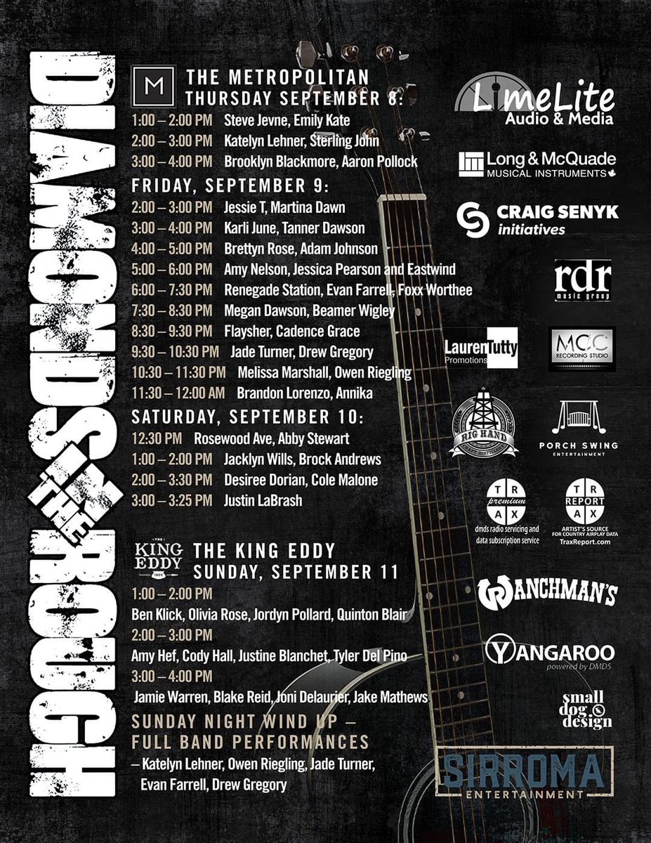 Excited to be performing at this years Diamonds in The Rough stage at new time Friday Sept 9 - 6pm presented by <a href="/SirromaEnt/">Sirroma</a> during CCMA week! #ditr2022 #yyc