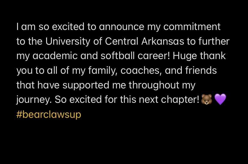 can’t wait to be a bear!!!🐻💜 <a href="/Aces_SoftballKC/">Aces Softball</a> <a href="/UCASoftball/">UCA Softball</a> <a href="/CoachLucas_/">Coach Lucas</a> <a href="/CoachJenParsons/">Jenny Parsons</a> <a href="/watty21/">chris watford</a>