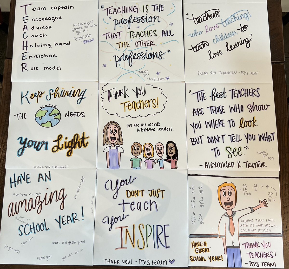 andipanczyk's tweet image. favorite part of my job: they let me draw on the catering boxes ✍🏼 🖍

THANK YOU TEACHERS FOR EVERYTHING YOU DO!! #pjscoffee