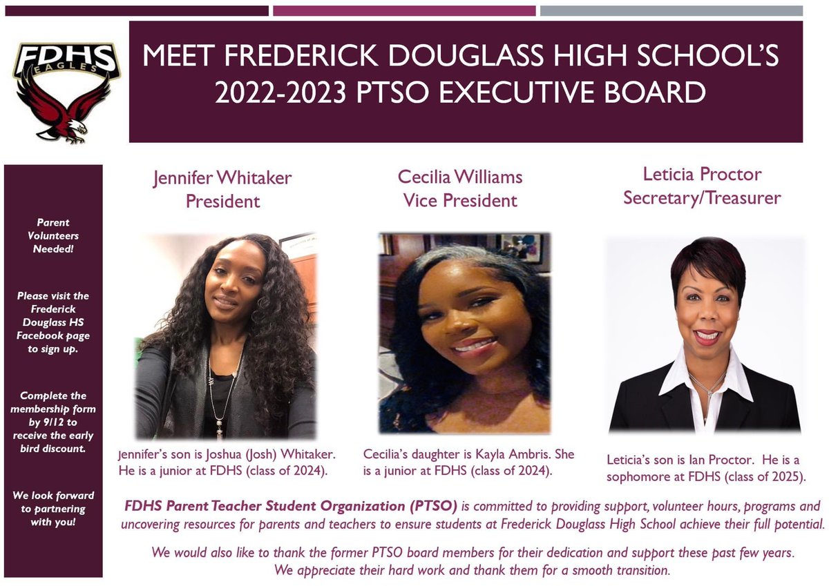 We are excited to announce our 2022 - 2023 PTSO executive board members. Congratulations on your new roles! 🙌