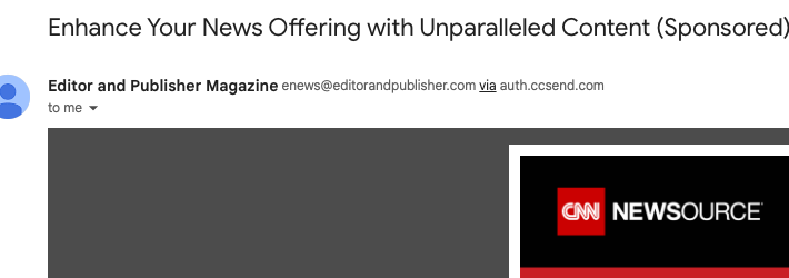 Woof, the timing on the CNN sponsorship of Editor and Publisher.