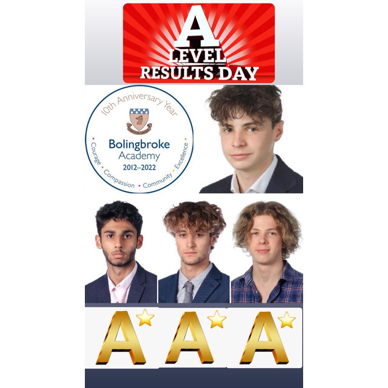 What a day celebrating excellent A-Level &amp; BTEC results with our y13s! Our top-end results are particularly strong, with all students pictured here awarded straight A/A* or Distinction/D* grades in 3 subjects or more. What an achievement!  #bolingbrokesixthform <a href="/ArkSchools/">Ark Schools & Ventures</a>