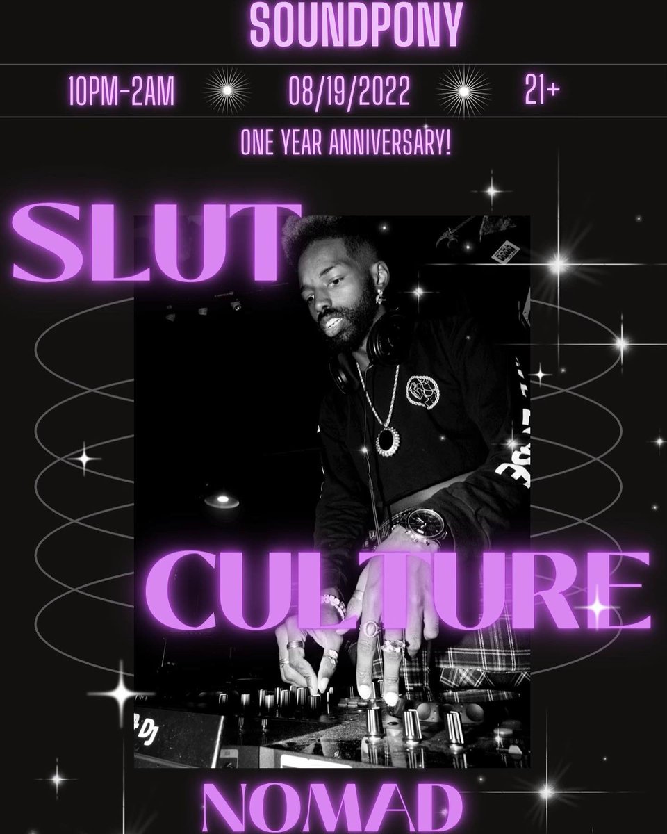 tomorrow night, our bb Slut Culture celebrates its first anniversary! even with everything going on, it’s still nice to be able to provide a fun, safe night full of like minded ppl ❤️‍🔥