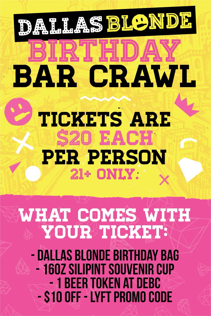 Dallas Blonde Bar Crawl this Saturday! Come join the fun!
