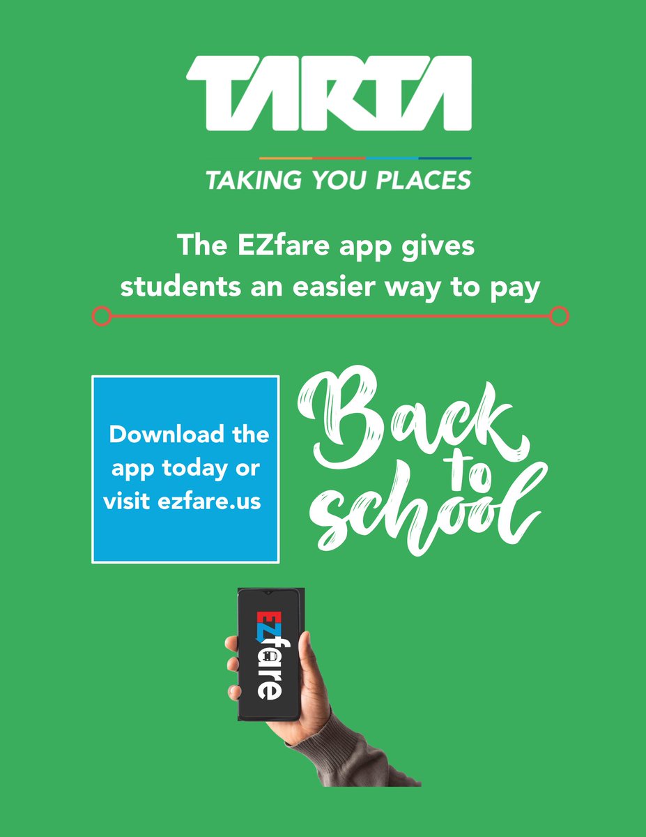 TARTA_Toledo's tweet photo. The school year is around the corner and TARTA is here to get you there! @TPSProud will be covering the cost of monthly passes for some qualifying students. Parents should contact their school office to submit a Request for Transportation. #TakingYou Places! https://t.co/7VdetUaFio