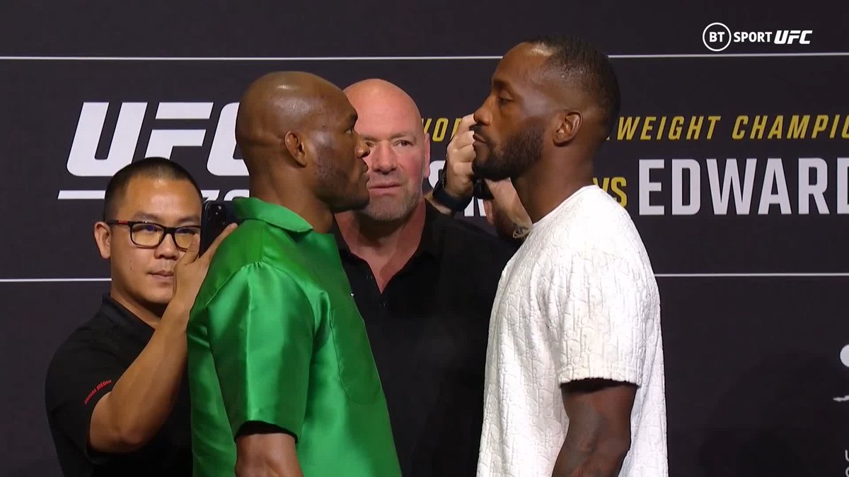 Kamaru Usman vs. Leon Edwards staredown video from UFC 278 press conference  - MMAmania.com