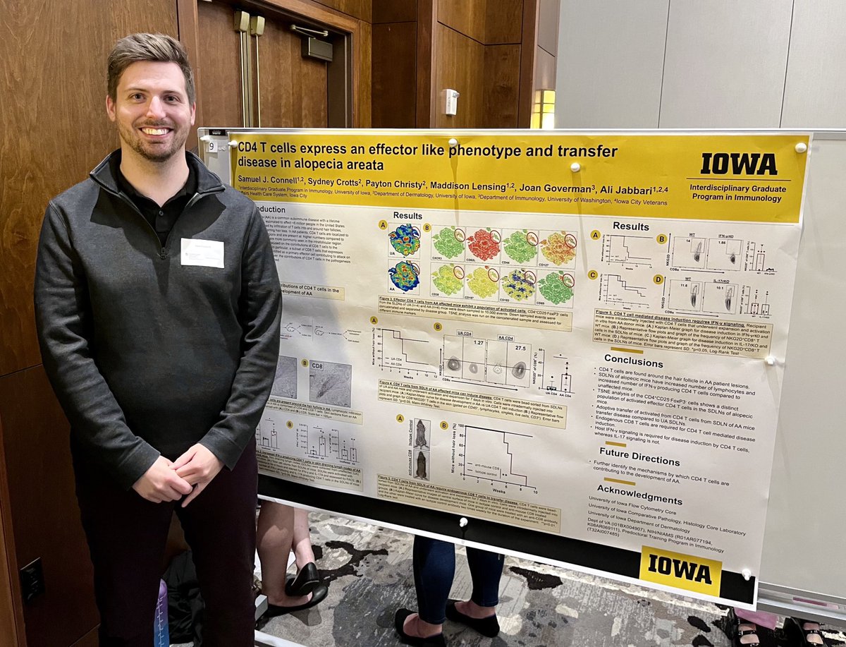 JabbariLab's tweet photo. Our graduate students, Sam and Maddi, had a great time sharing their work at the 10th annual @uiowa CFIIBD retreat! #AlopeciaAreata #Immunology https://t.co/0FSKUUF7NJ