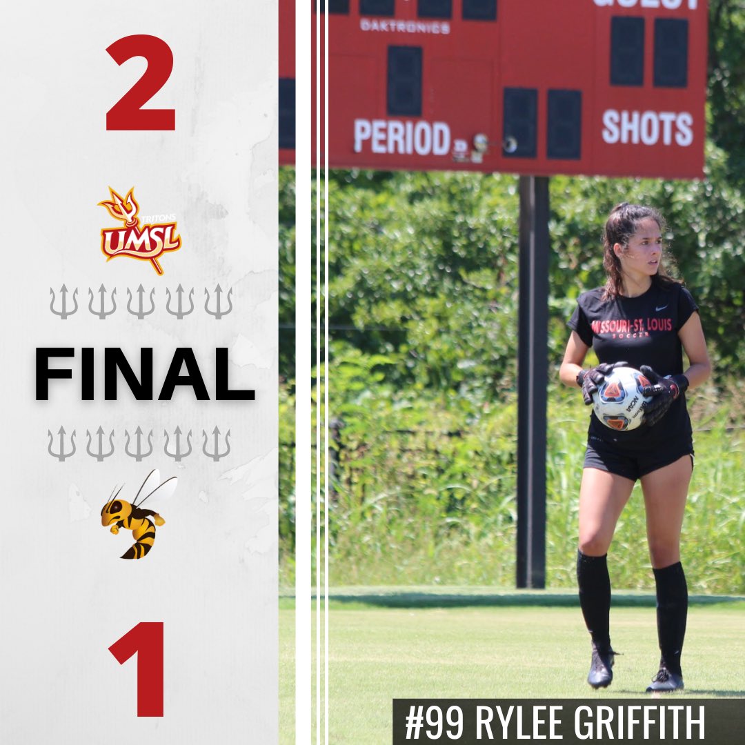 UMSLWSOC's tweet photo. Final score of tonight’s match! Goals from #27 Jaycee Cotton and #83 Freshman Kennedi Hooks! Good luck to the very talented Harris Stowe team as they continue into their season! #fearthefork https://t.co/7PRcmzTnMt