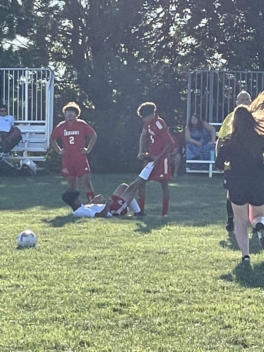 tl_indians's tweet photo. Neat moment in a game that got heated at times in the first half. It’s good to remember this picture is what education-based athletics is all about. @IHSAA1 #ThisIsYourIHSAA @RHSHornetsAthl @CoachTduffy https://t.co/Hbz9Zp8Pgb