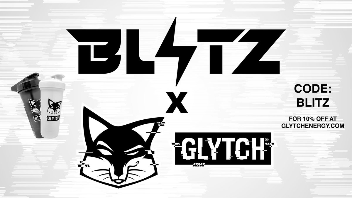 BLITZTEAMGG's tweet photo. We are beyond excited about this announcement!

BLITZ HAS TEAMED UP WITH @GLYTCHEnergy 

Use code BLITZ at https://t.co/K7ZhwMr7q2 for 10% off all purchases! 
⚡️ https://t.co/QM4cxhyvgj