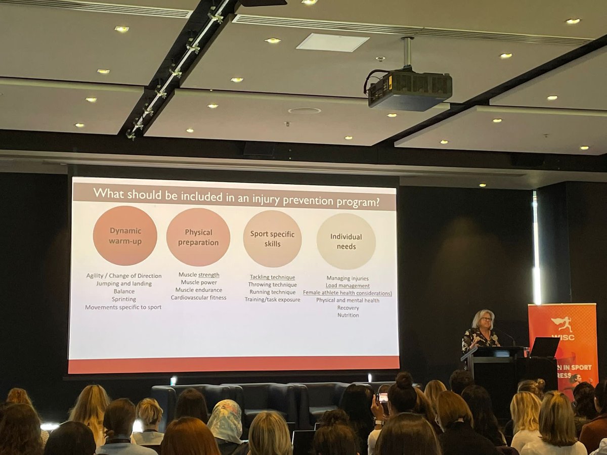 WISC22: Can we reduce the risk of injuries in women athletes? 

<a href="/kaymcrossley/">KC (she/her)</a> says "Yes , we can!" 

#WISC22 #Womeninsport