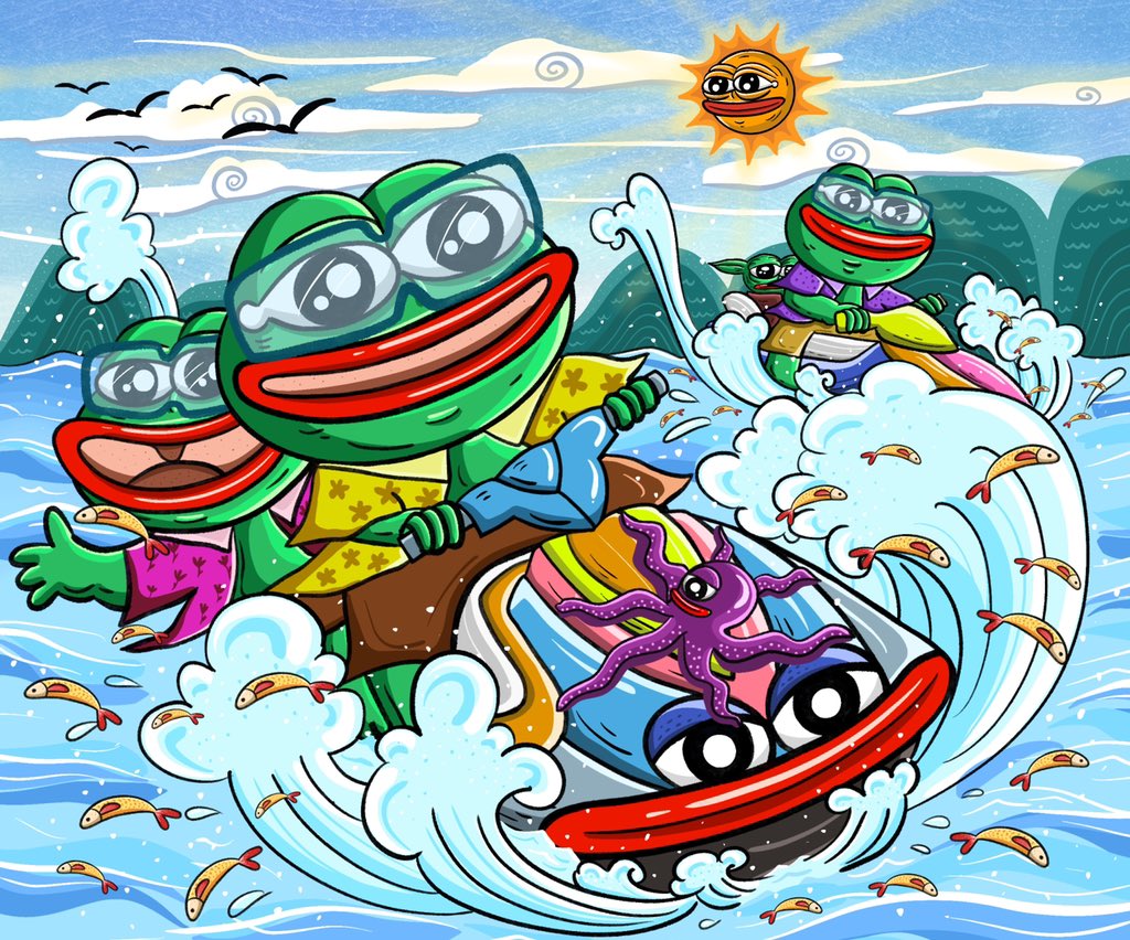 Fluk_monthira's tweet photo. Pepe drives a jetski.🐸☀️

Pepe and his friends are having fun riding a jetski made him very enjoy in this trip to the sea.

https://t.co/BaU8Hblz3z

#FrogFam #nftcollectors #pepethefrog #PepeFam https://t.co/BAGtQeskRf