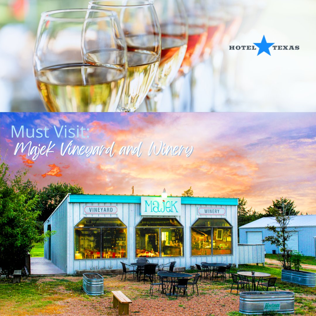 Visit Majek Vineyard & Winery, one of South Texas’ most award-winning wineries. Open Thurs-Sun 12-6. Texas Wine is such an awesome place to be. @majekvineyard is a must-visit!

#quickgetaway #HotelTexas #winetasting #ExploreTexas
