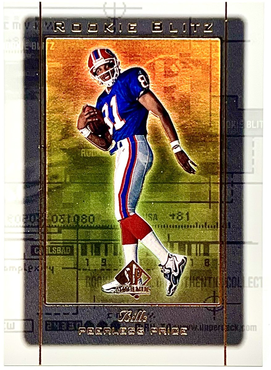 1MorePackCards's tweet photo. 1999 Upper Deck SP Authentic Peerless Price Rookie Blitz #BillsMafia #BuffaloBills #Buffalo #NFL #Football #TradingCards #RookieCard #TheHobby #GoBills https://t.co/falRbku93o