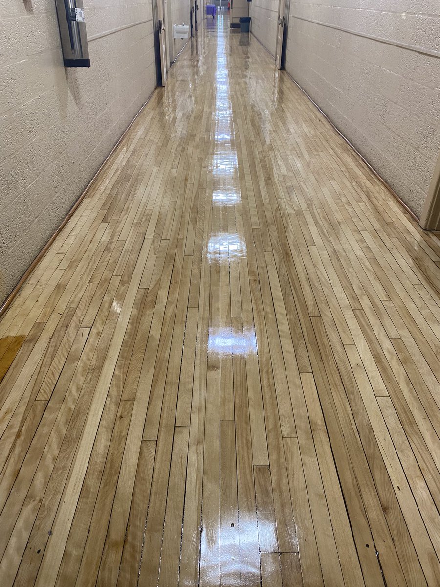 Wow! Shout to the <a href="/chasebcps/">Chase Elementary</a> custodial staff! Look at that shine on the wooden hallway floor. ✨Looking forward to welcoming staff back next week to show it off! 👏🏼👏🏼👏🏼